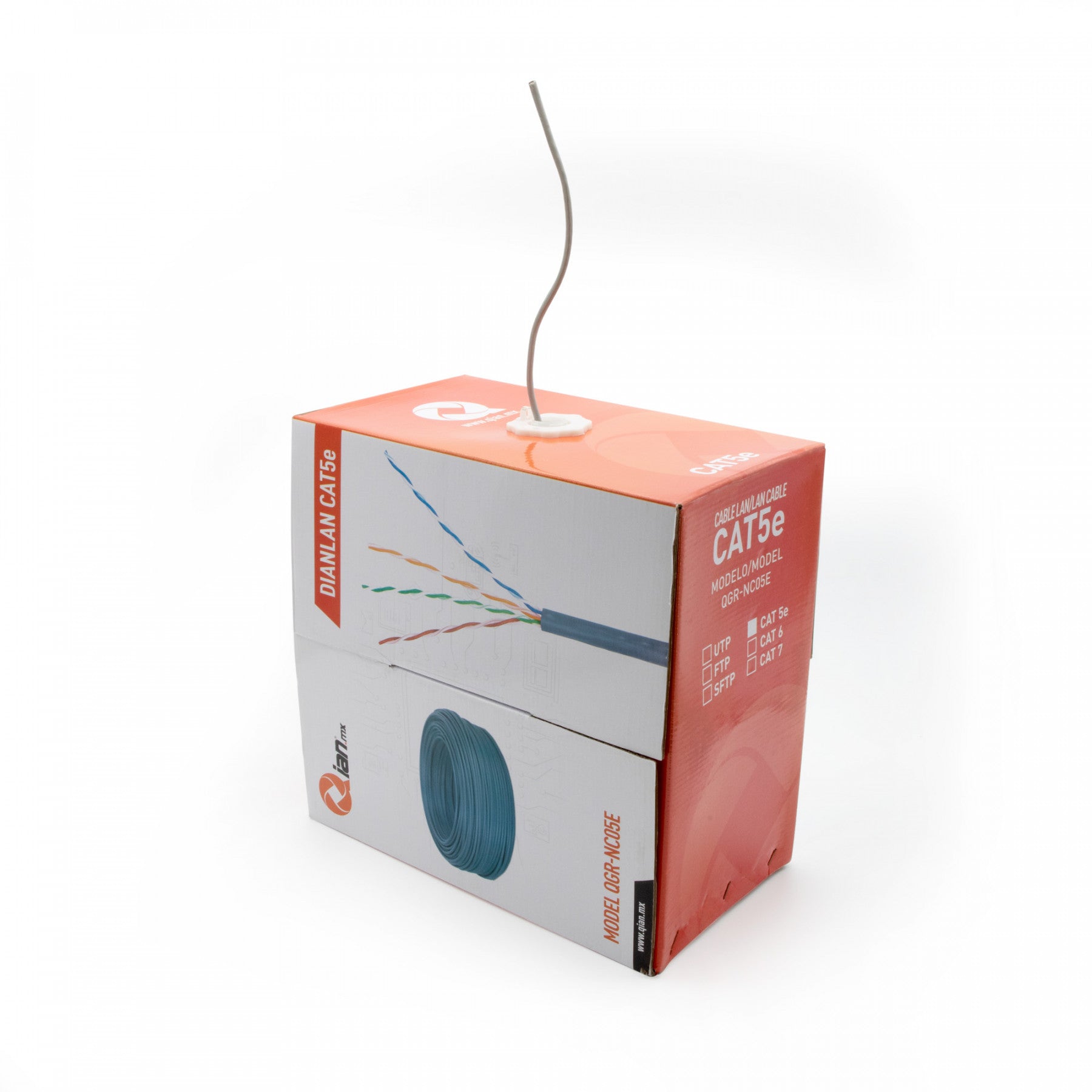 Bobina de Cable UTP QIAN QHR-CAT5E DIANLAN - CAT5E, AZUL, 24 AWG INTERIOR Bobina de Cable UTP QIAN QHR-CAT5E DIANLAN - CAT5E, AZUL, 24 AWG INTERIOR